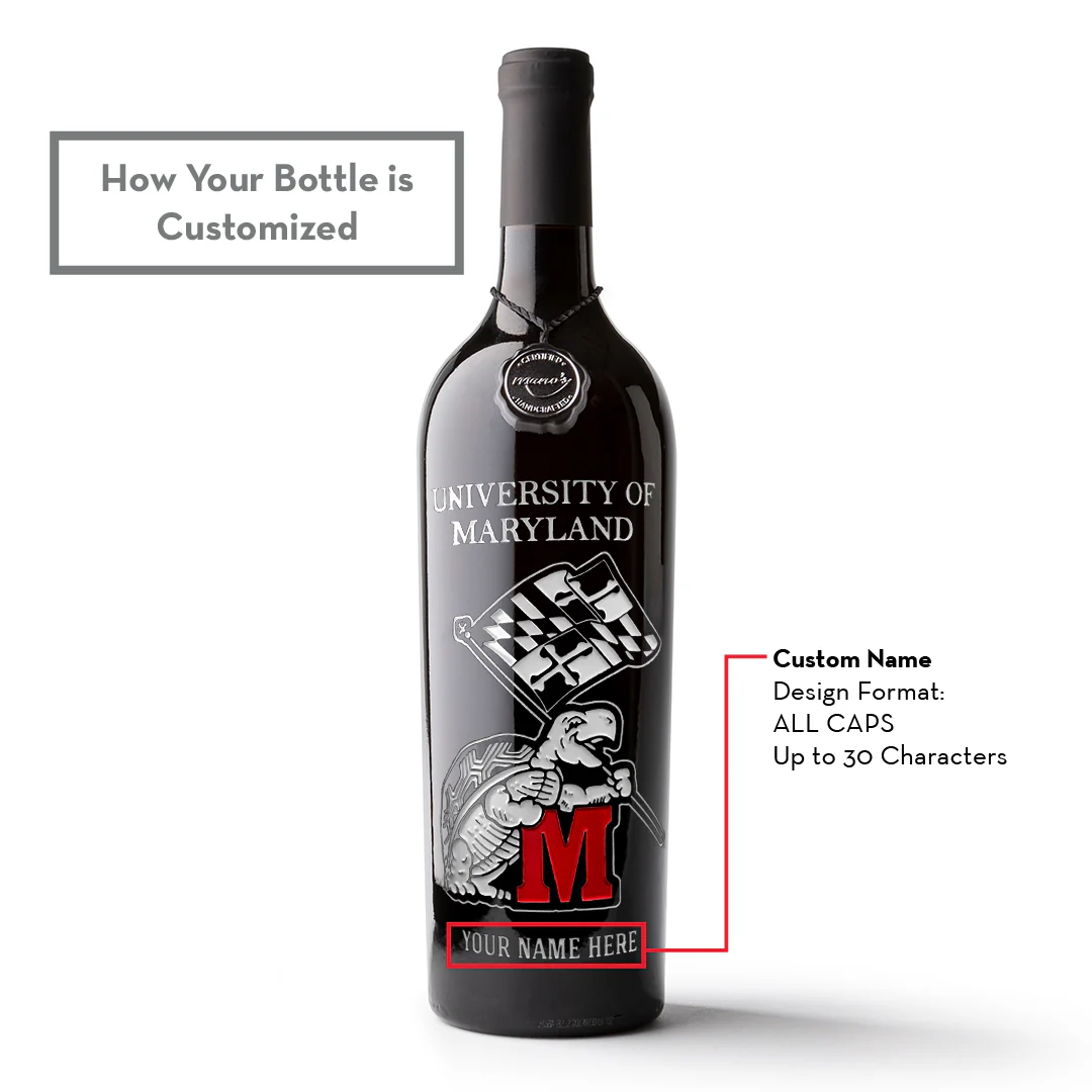 University of Maryland Custom Name Etched Wine - Image 3