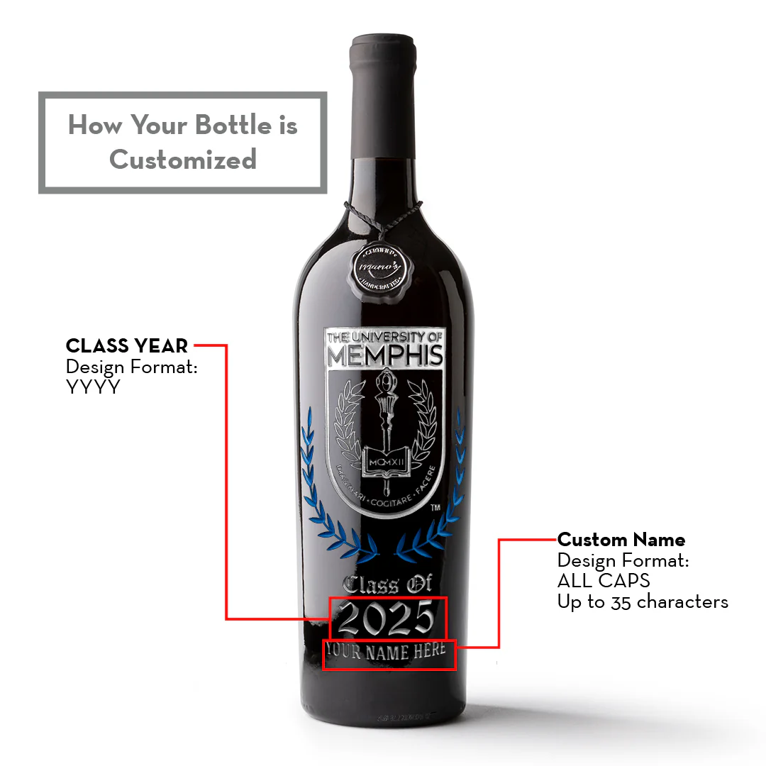 University of Memphis Custom Alumni Etched Wine - Image 4