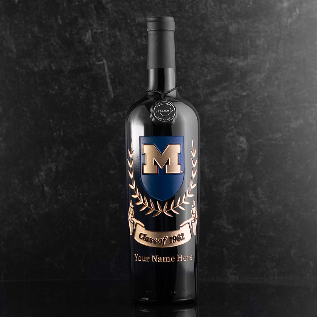 University of Michigan Custom Alumni Etched Wine - Image 2