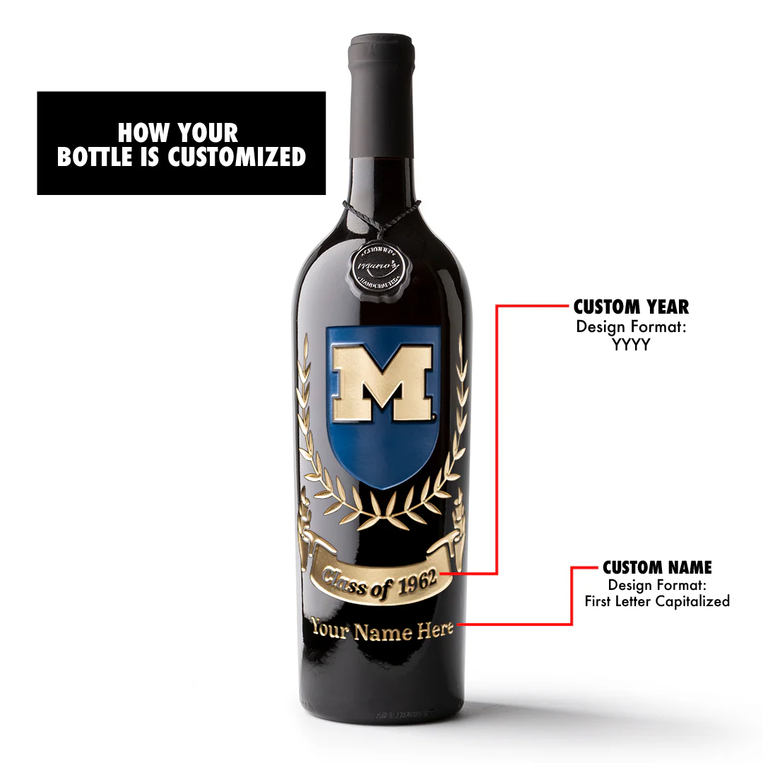 University of Michigan Custom Alumni Etched Wine - Image 3