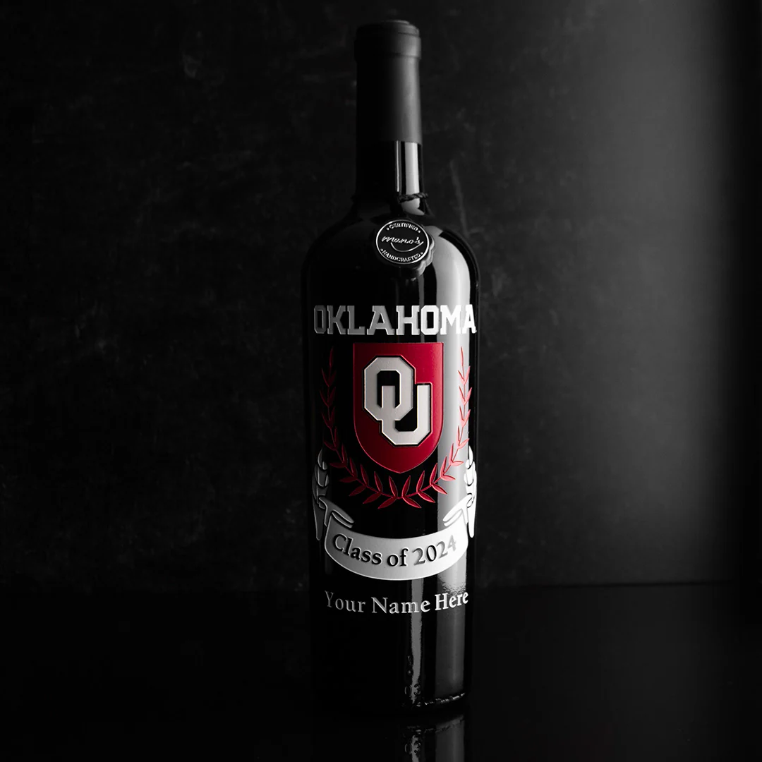 University of Oklahoma Custom Alumni Etched Wine - Image 3