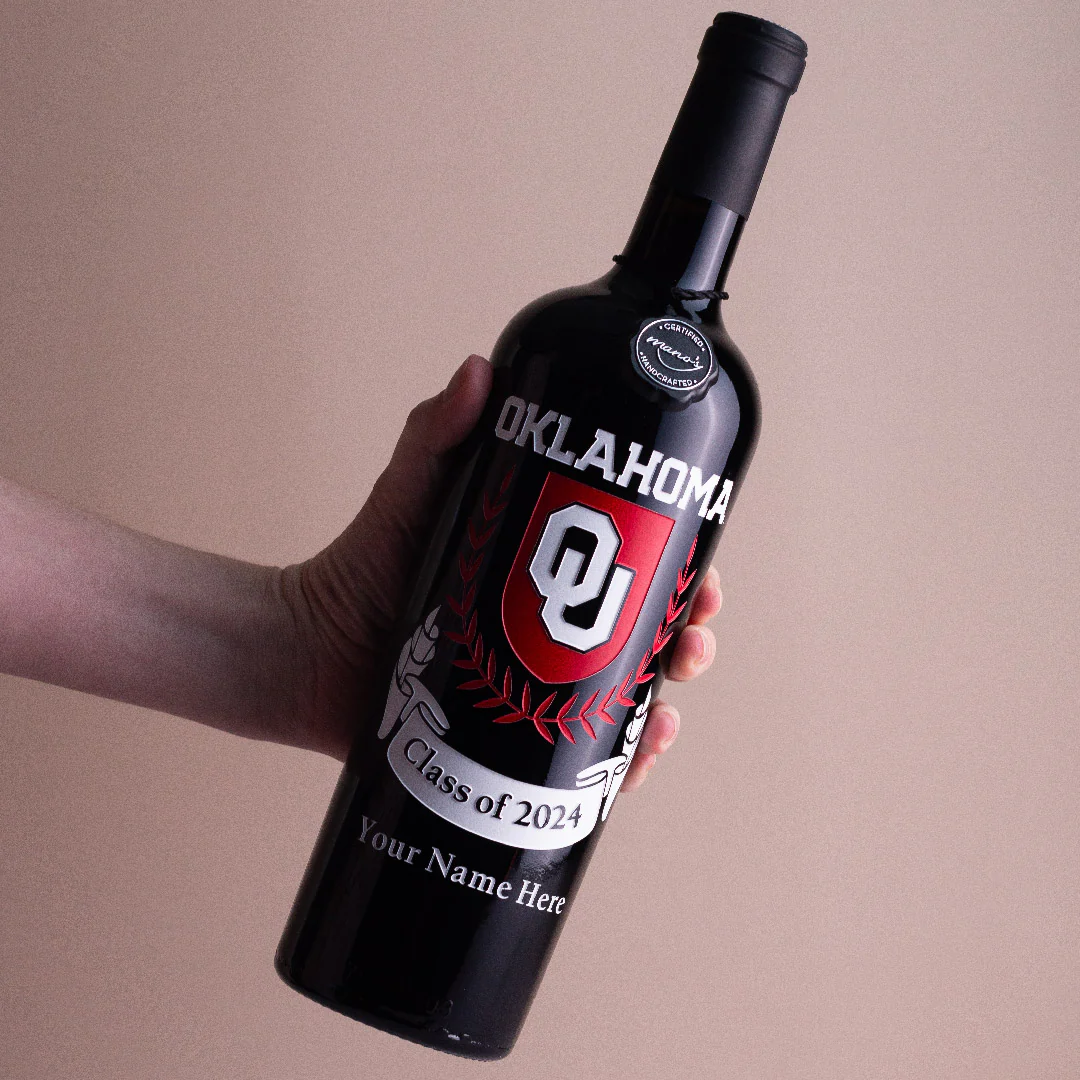 University of Oklahoma Custom Alumni Etched Wine - Image 4