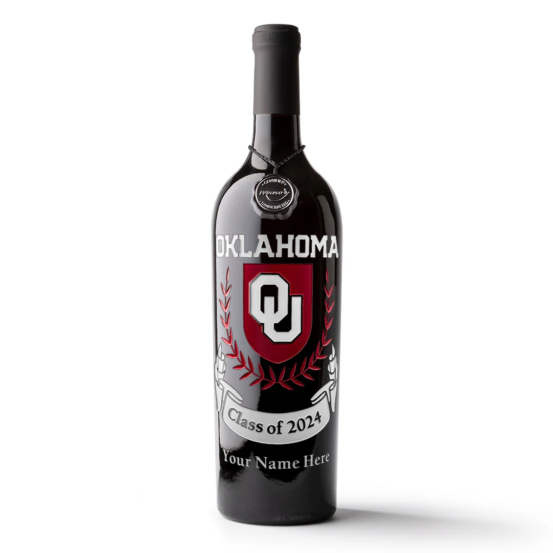University of Oklahoma Custom Alumni Etched Wine - Image 8
