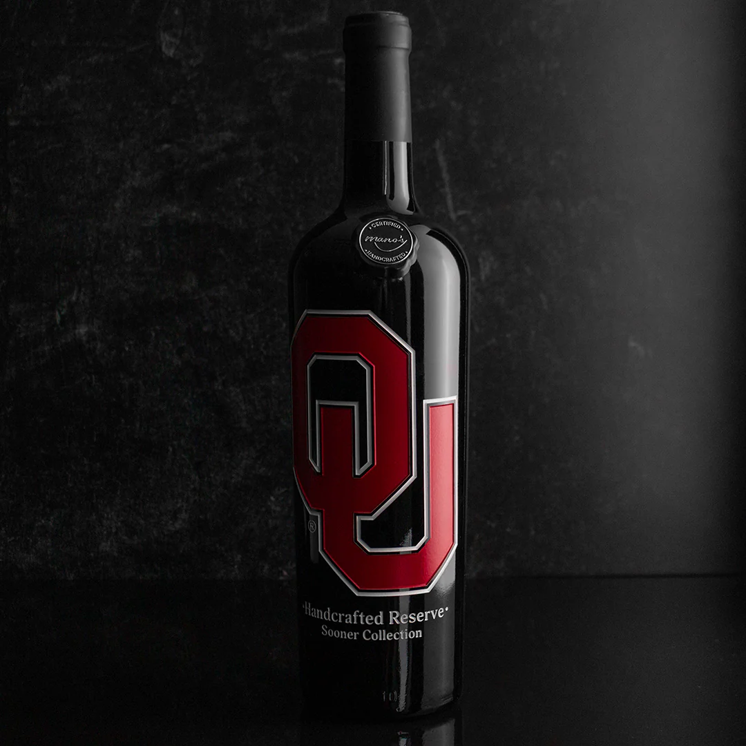 University of Oklahoma Logo Etched Wine - Image 6