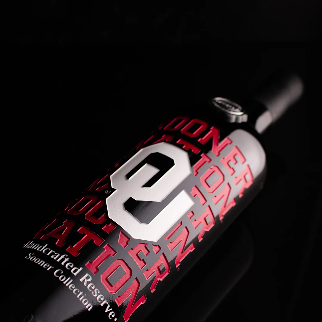 University of Oklahoma Sooner Nation Etched Wine - Image 4