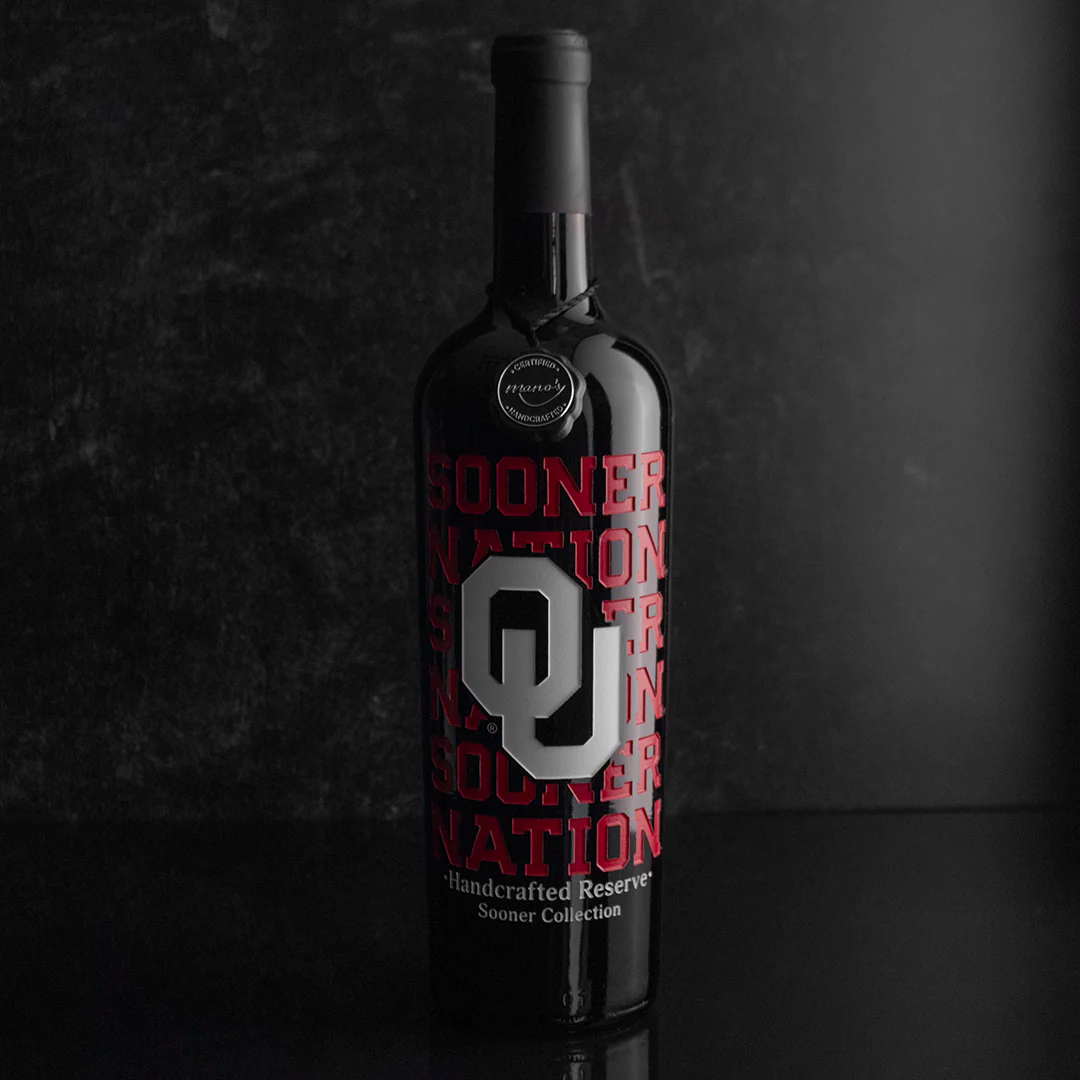 University of Oklahoma Sooner Nation Etched Wine - Image 5