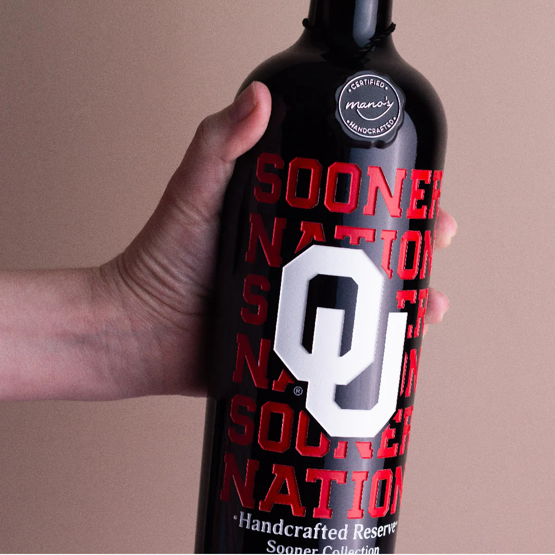 University of Oklahoma Sooner Nation Etched Wine - Image 6