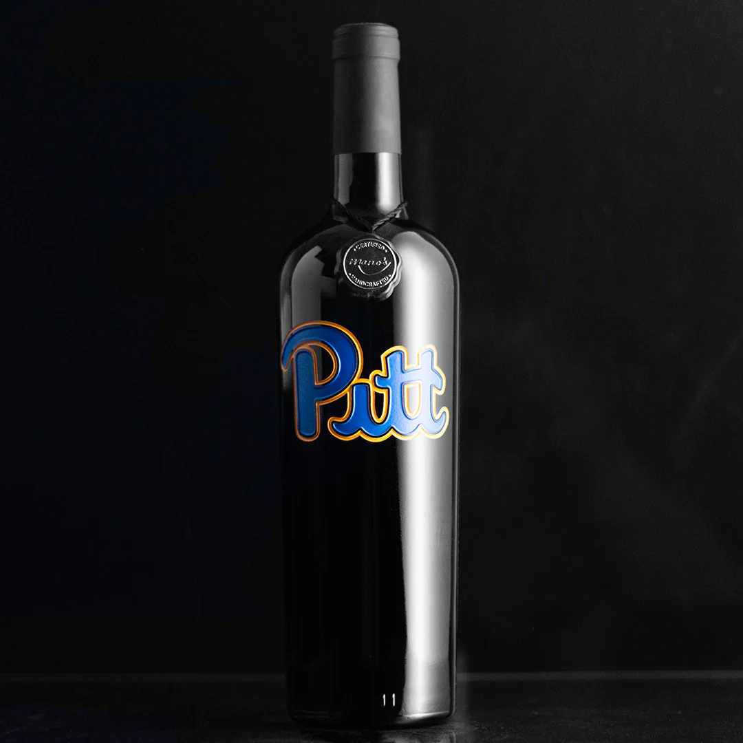 University of Pittsburgh Etched Wine - Image 3