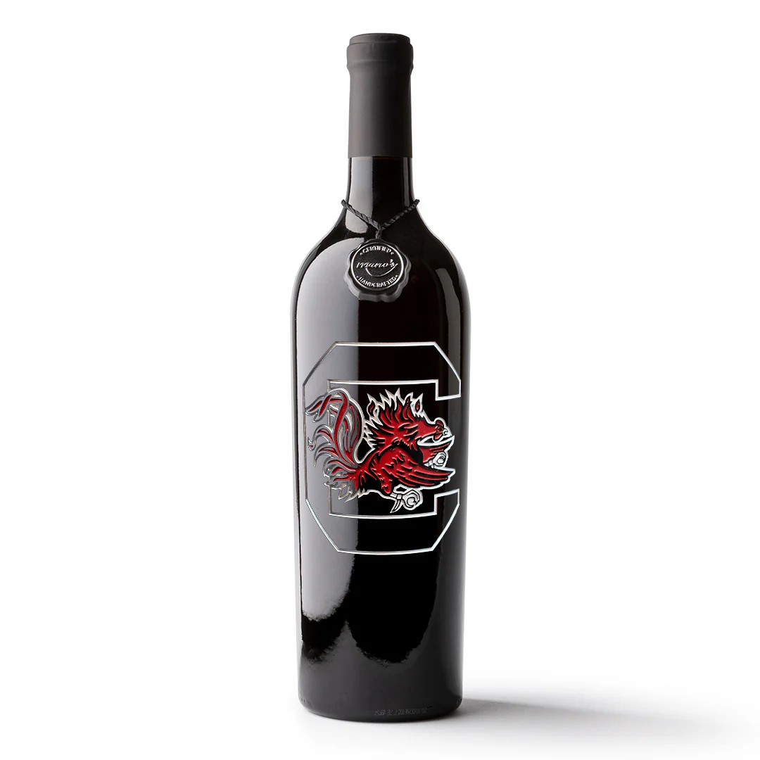 University of South Carolina Etched Wine Bottle