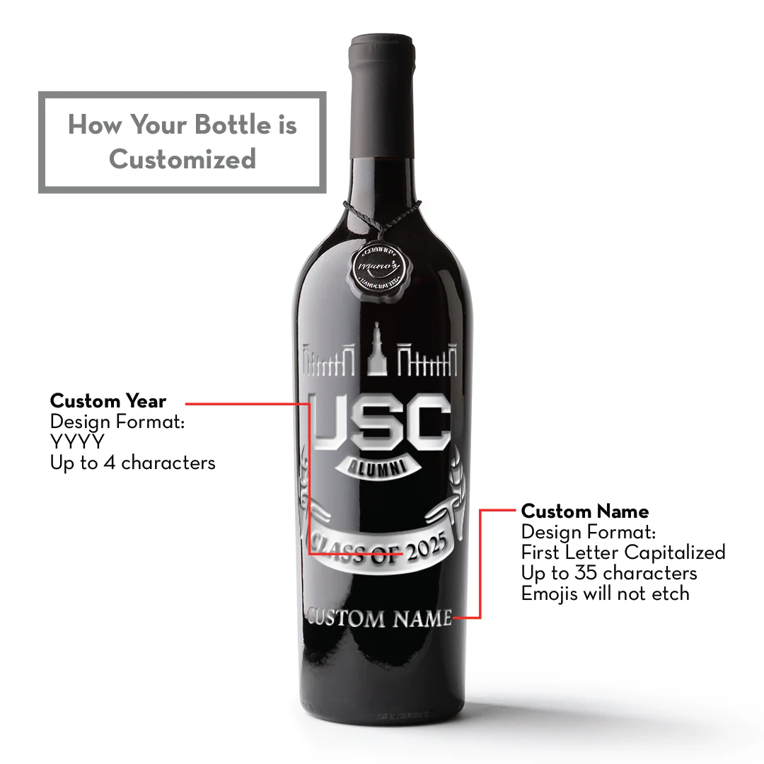 University of South Carolina Alumni Association Custom Etched Wine - Image 4