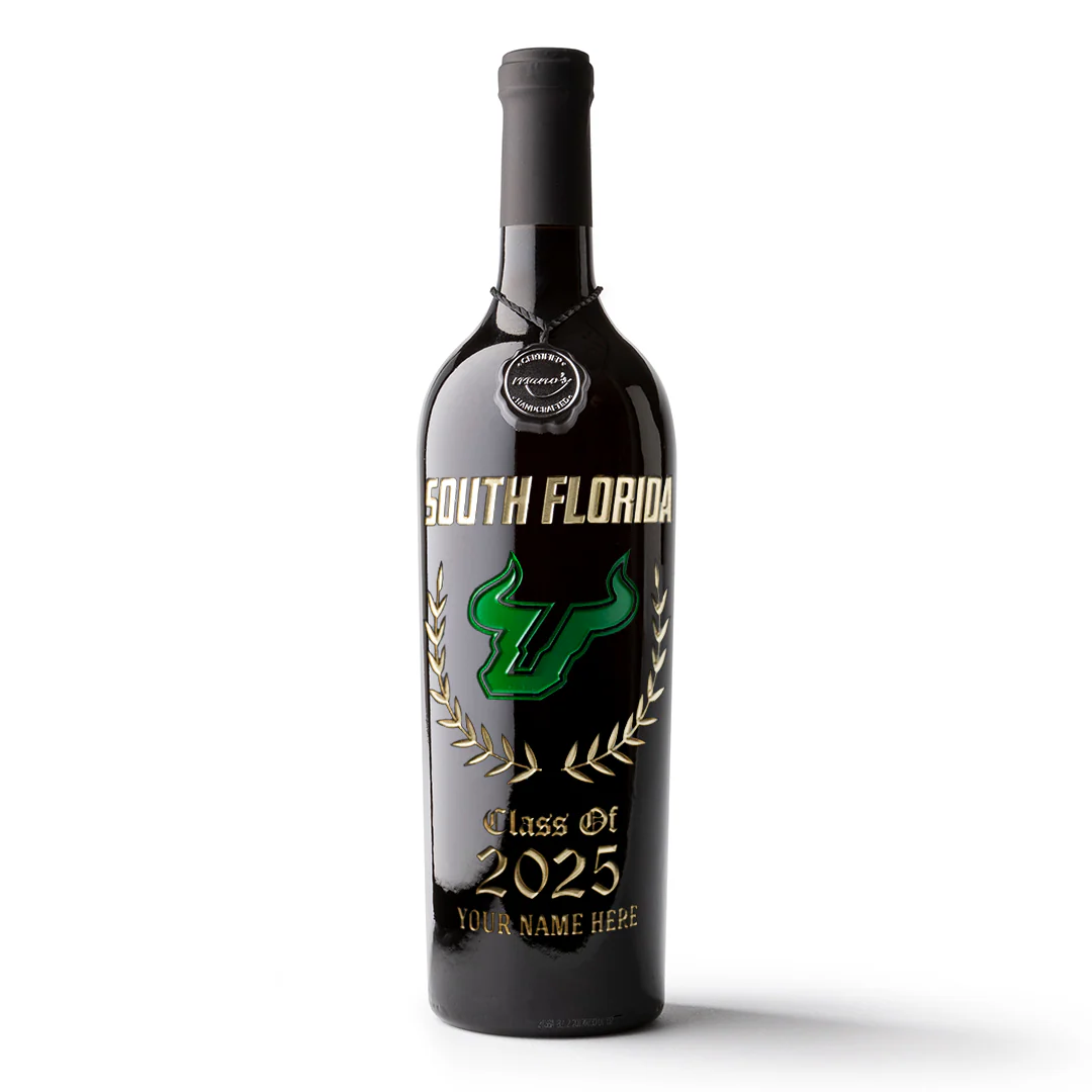 University of South Florida Custom Alumni Etched Wine - Image 3