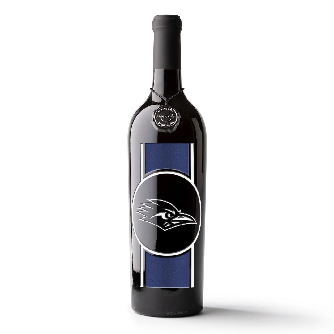 University of Texas at San Antonio Logo Stripe Etched Wine