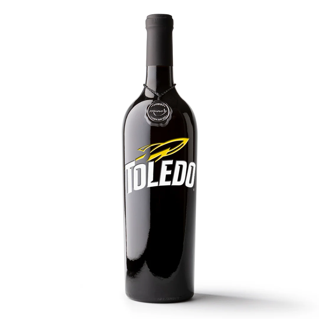 University of Toledo Logo Etched Wine