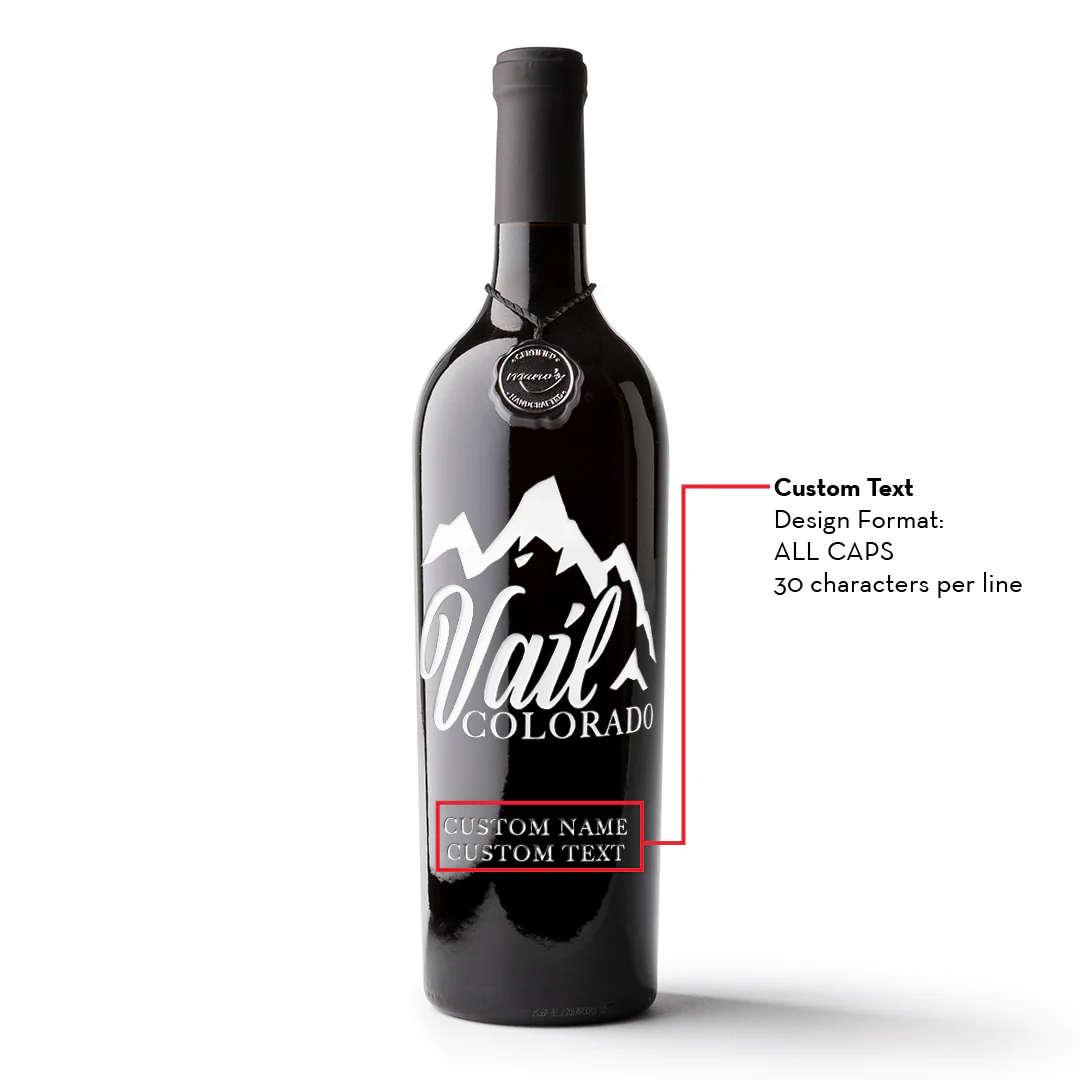 Vail Colorado Custom Name Etched Wine - Image 2