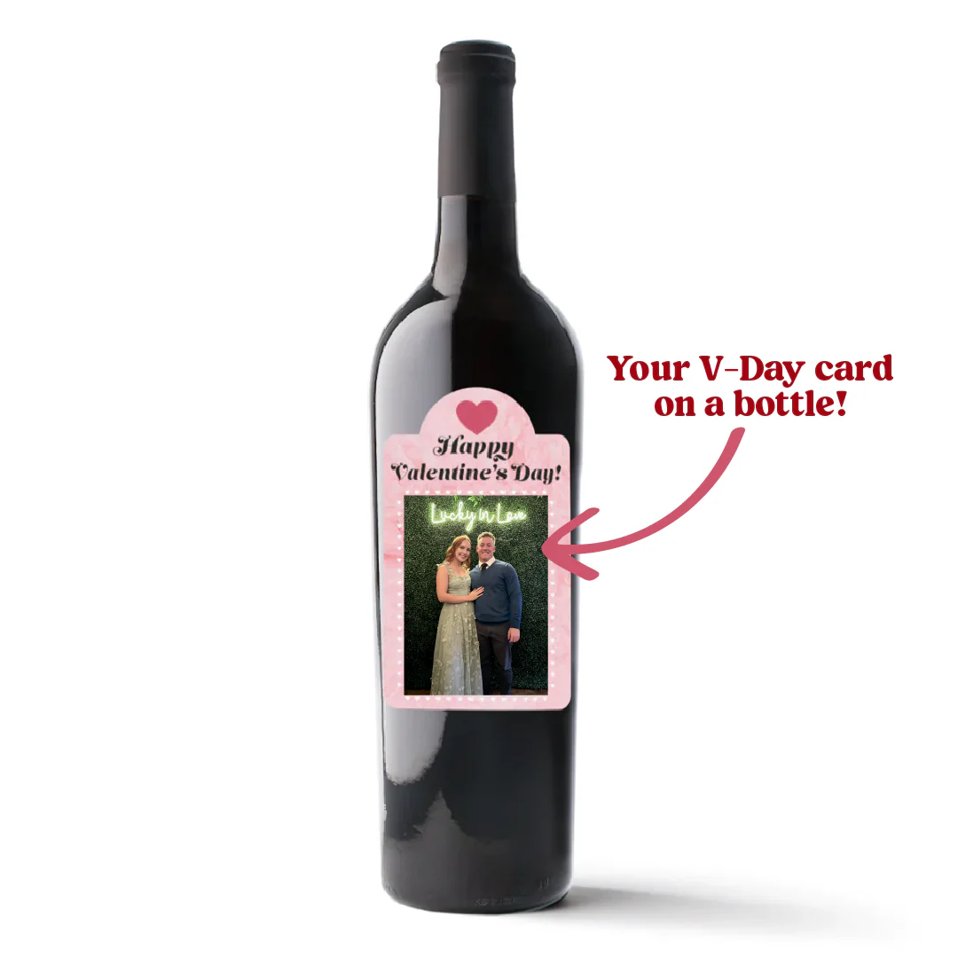 Valentines Custom Photo Label Wine - Image 2