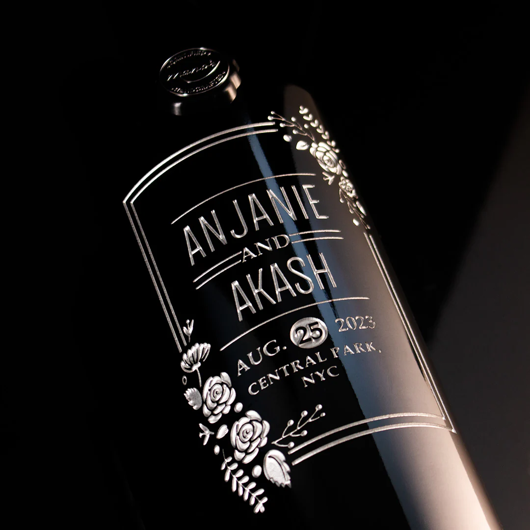 Wedding Flowers Custom Etched Wine Bottle - Image 6