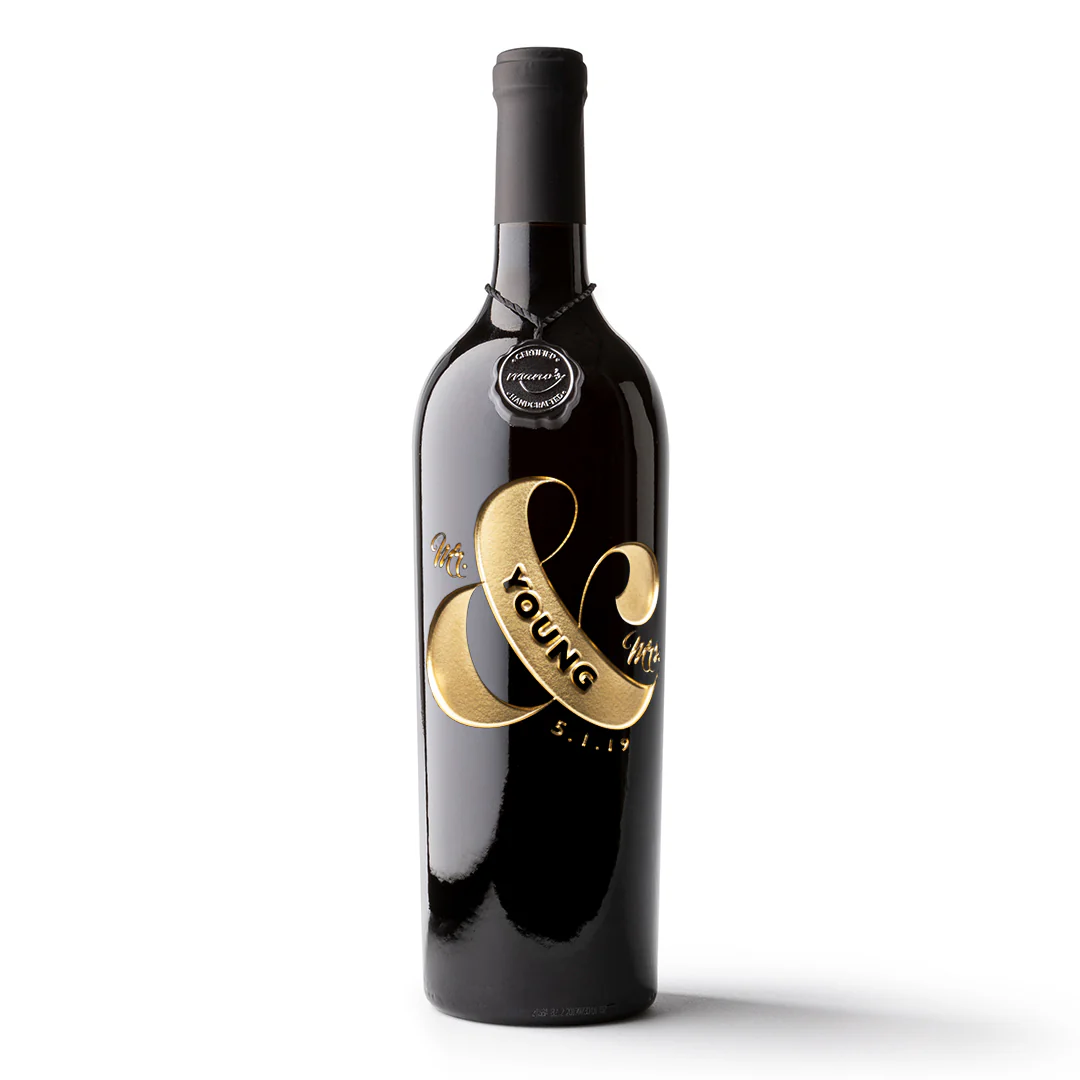 Mr & Mrs Custom Etched Wine Bottle - Image 7
