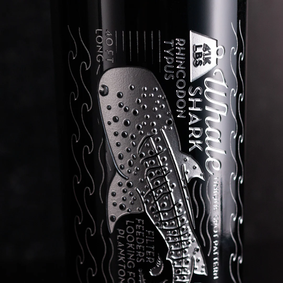 Whale Shark Facts Etched Wine Bottle - Image 3