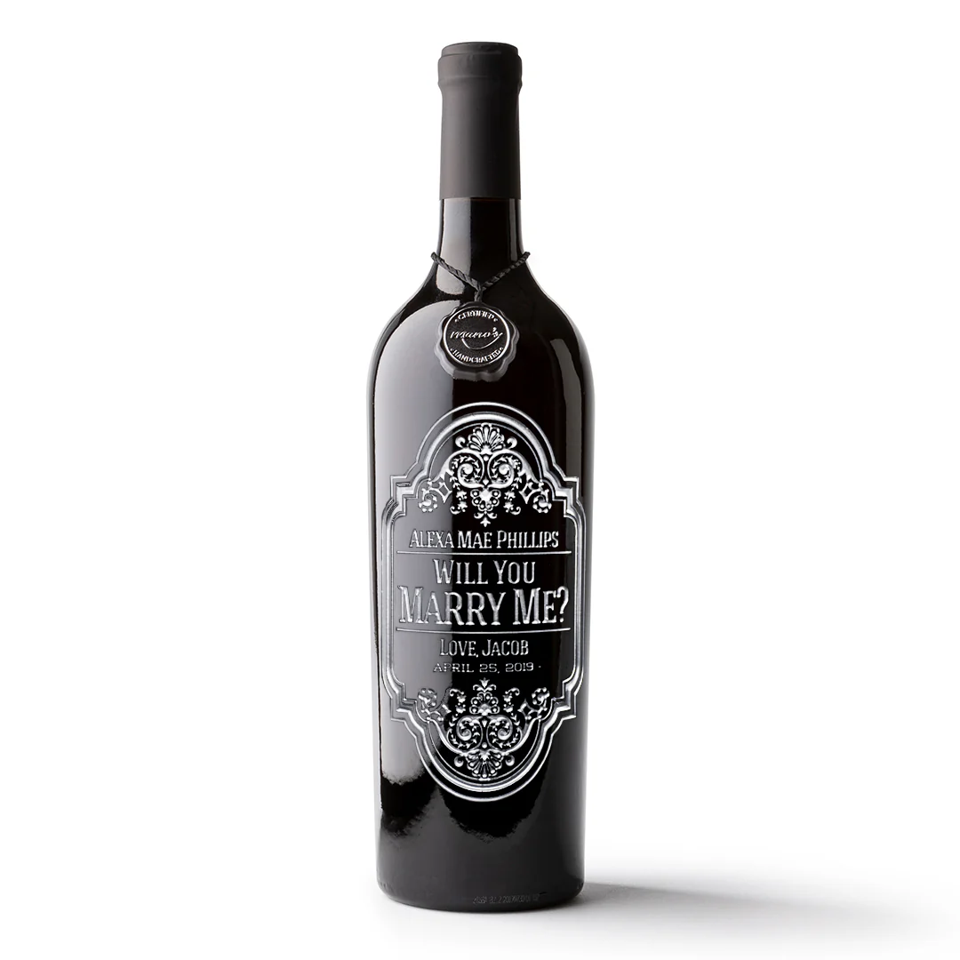 Will You Marry Me? Custom Etched Wine Bottle - Image 4