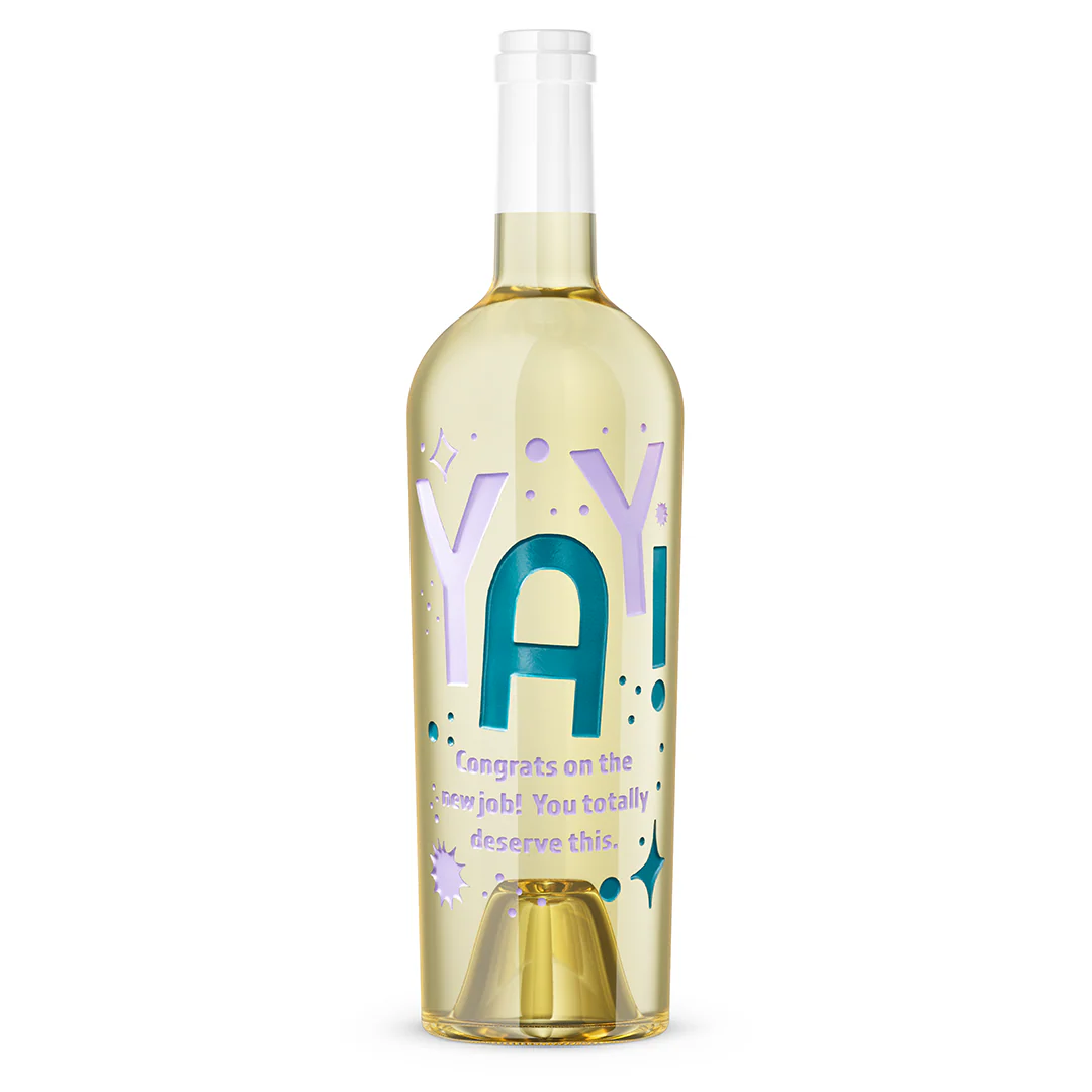 Yay! Chardonnay Custom Etched Wine