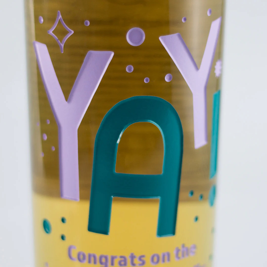 Yay! Chardonnay Custom Etched Wine - Image 2