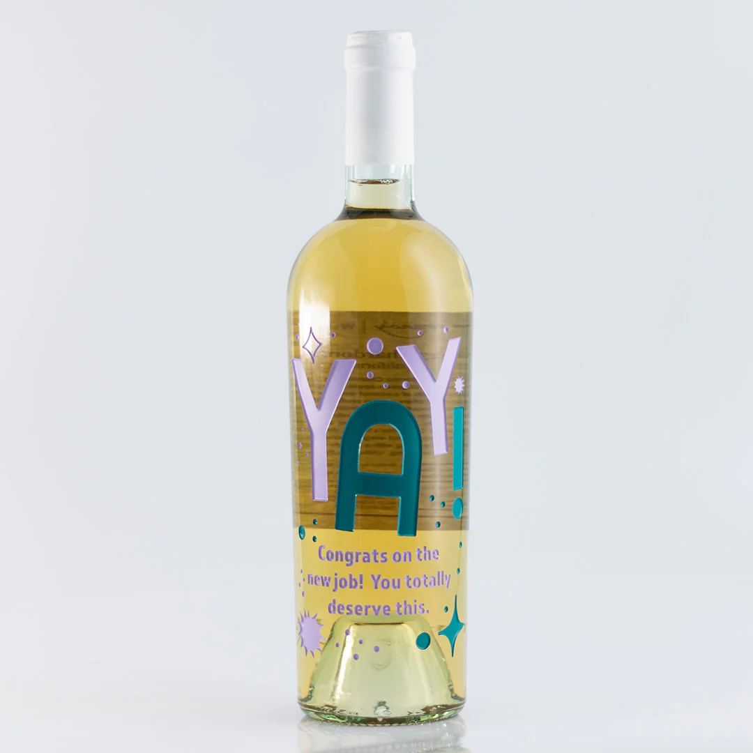 Yay! Chardonnay Custom Etched Wine - Image 3